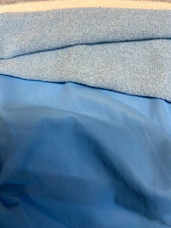 Vintage Strick-Kostüm Damen Gr. 42 – Hellblau