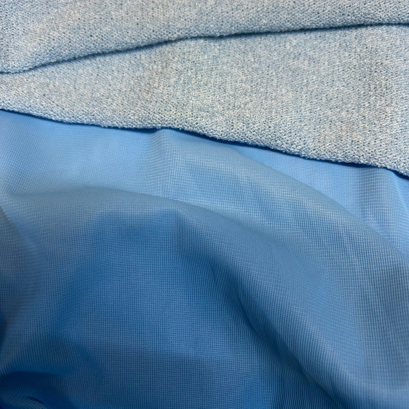 Vintage Strick-Kostüm Damen Gr. 42 – Hellblau
