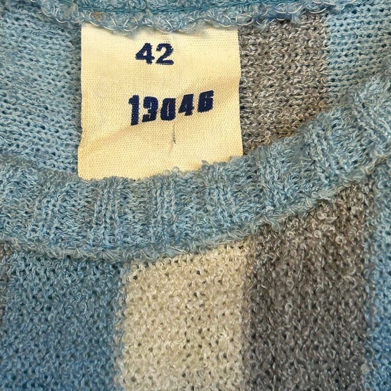 Vintage Strick-Kostüm Damen Gr. 42 – Hellblau
