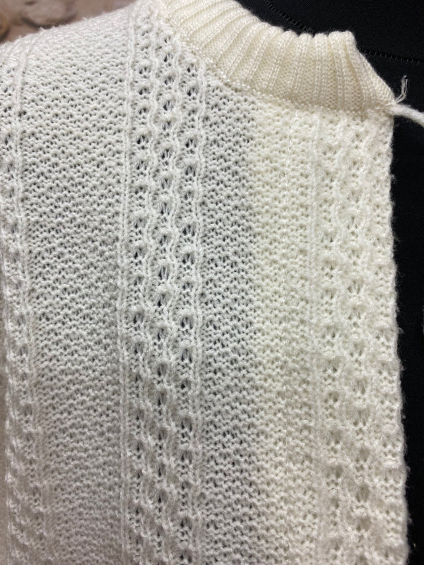 Vintage Strickjacke Damen Größe 42 – creme, 80er/90er Jahre
