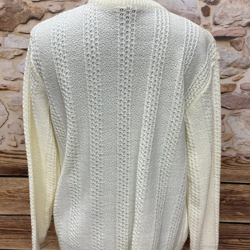Vintage Strickjacke Damen Größe 42 – creme, 80er/90er Jahre