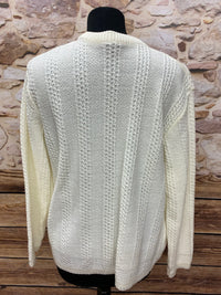 Cardigan femme vintage taille 42, couleur crème 