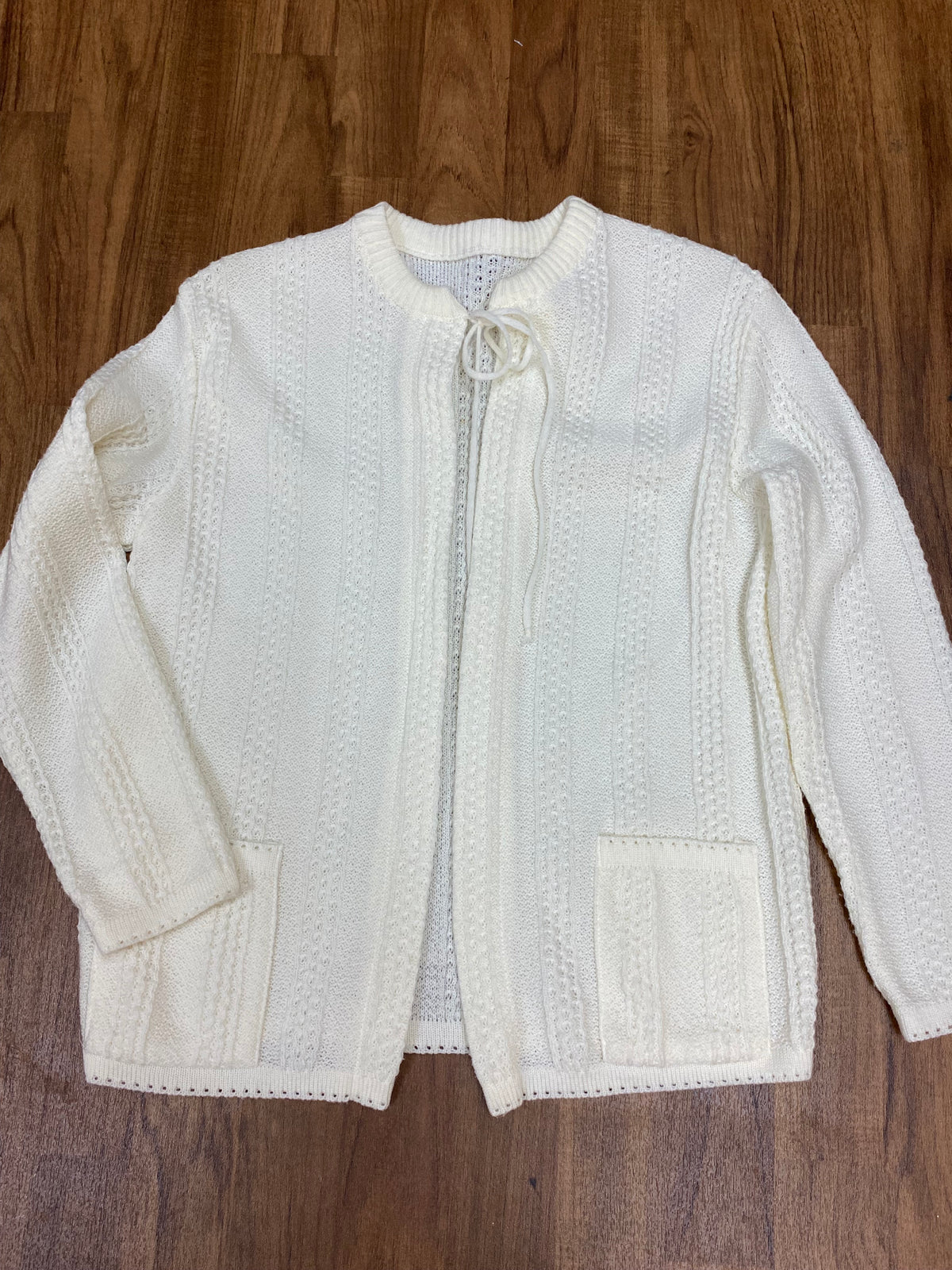 Cardigan femme vintage taille 42, couleur crème 