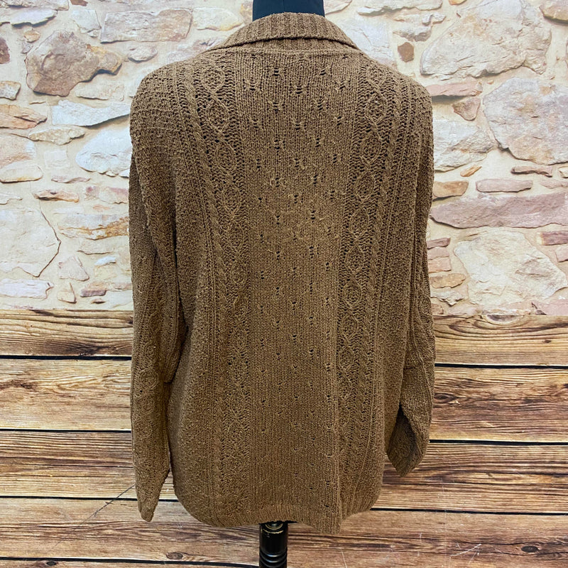 Vintage Strickjacke in warmem Braunton – Größe 44 (heutige Gr.38)