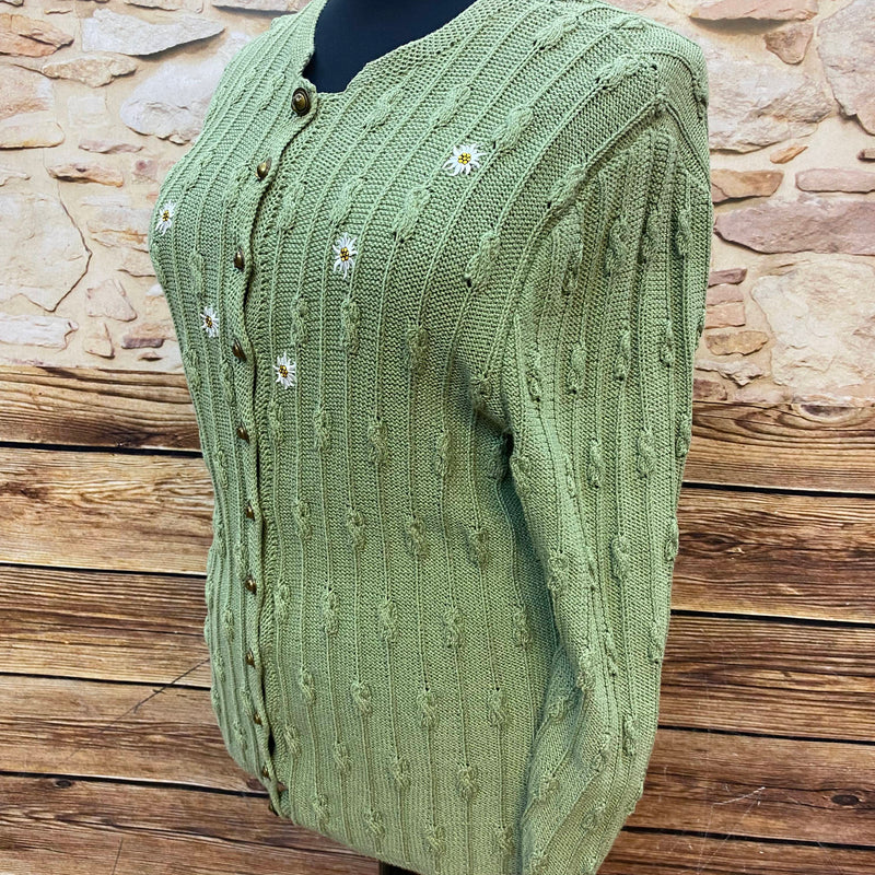 Vintage Strickjacke in Hellgrün Größe 50