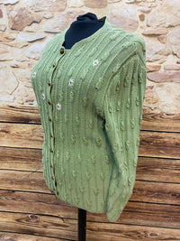 Vintage Strickjacke in Hellgrün Größe 50