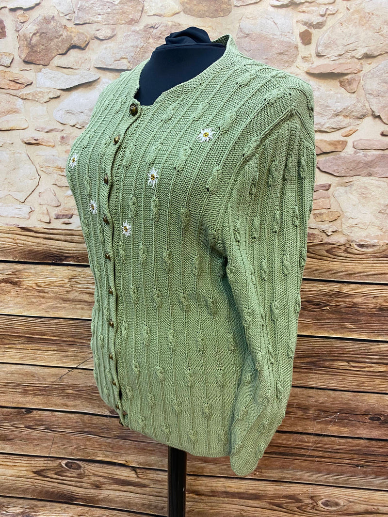 Vintage Strickjacke in Hellgrün Größe 50