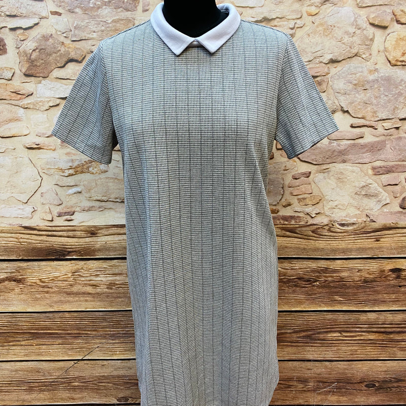Swingkleid 60er Jahre Stil grau weiß Gr.44, Vintage