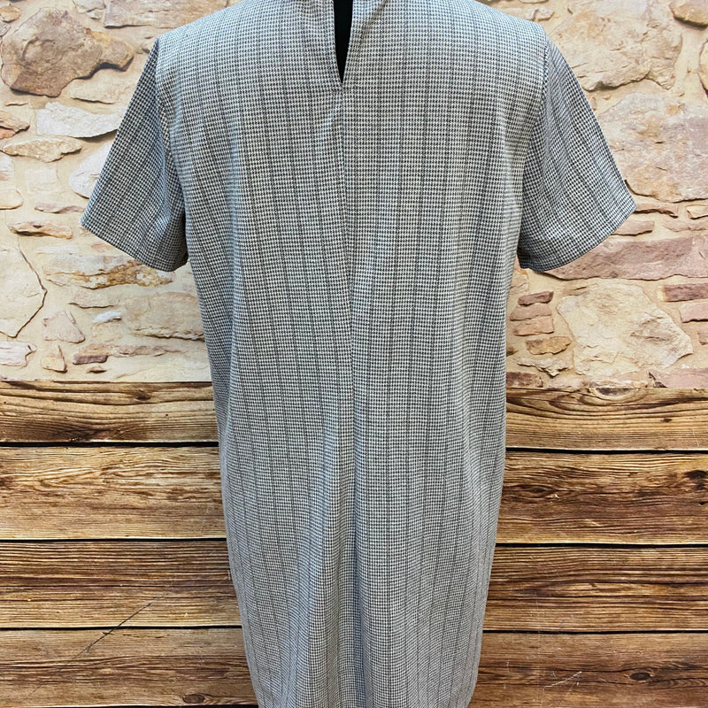 Swingkleid 60er Jahre Stil grau weiß Gr.44, Vintage