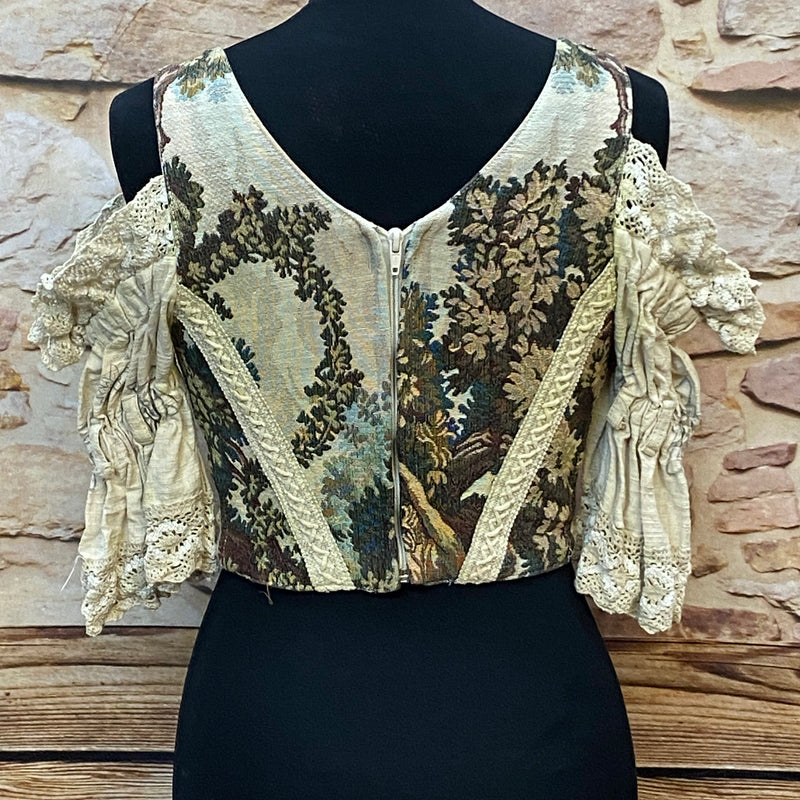 Elegantes Vintage-Trachtenmieder mit romantischen Stickereien