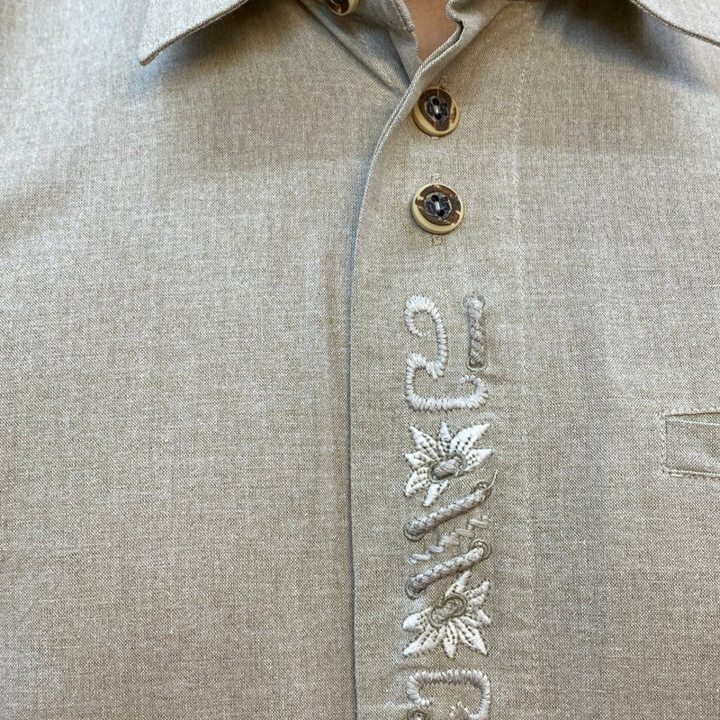 Trachtenhemd  Vintage Kurzarm Stickerei, Gr.39
