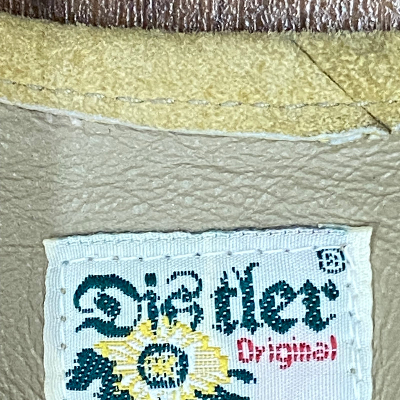 Vintage Trachtenmieder aus Echtleder – Größe 40 – Distler-Senffarben