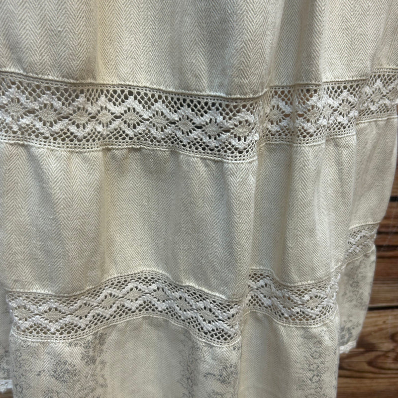 Vintage Trachtenschürze aus Leinen, Gr. 48