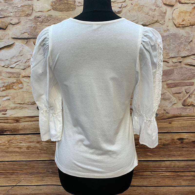 Trachtenshirt in Creme Gr. 38