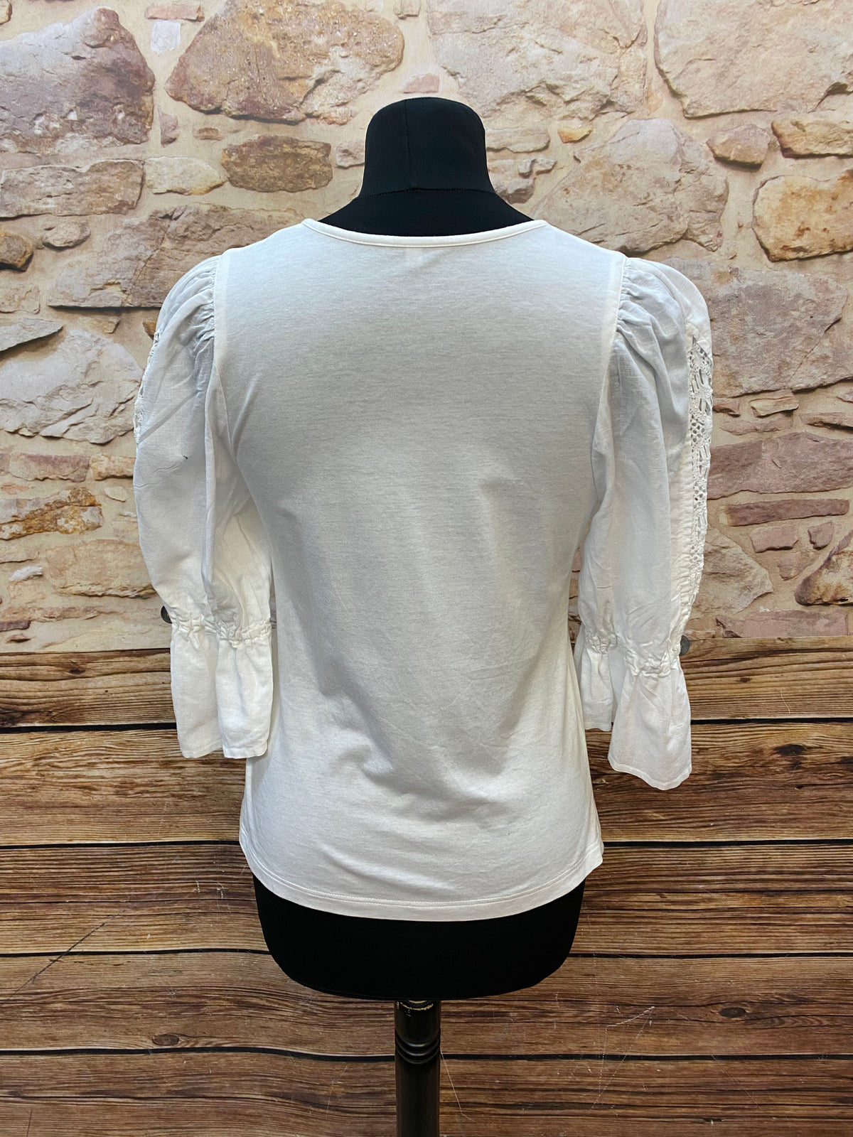 Trachtenshirt in Creme Gr. 38