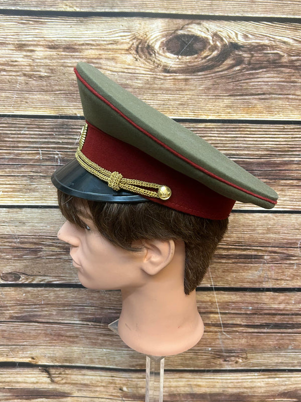 Vintage Sowjetische Offiziersmütze mit Kordel (Größe 56)