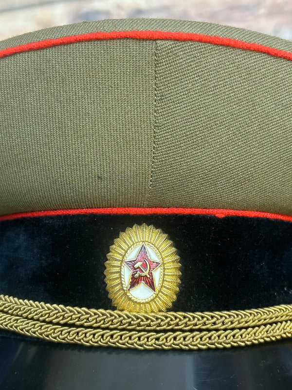Original Sowjetische Offiziers-Schirmmütze – Größe 59
