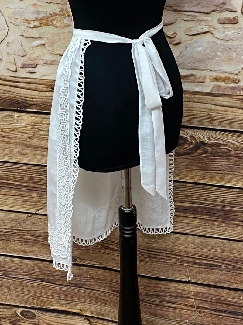 Tablier dirndl blanc tablier traditionnel vintage longueur 64 cm 