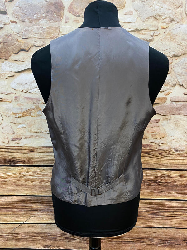 Vintage Weste Nadelstreifen Dunkelgrau, Gr. 48 (Sale)