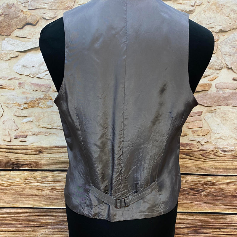 Vintage Weste Nadelstreifen Dunkelgrau, Gr. 48 (Sale)