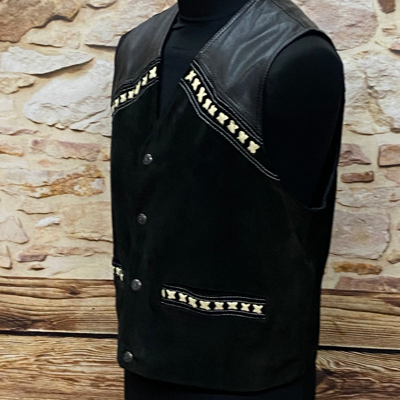 Herren Lederweste Wildlederweste Vintage