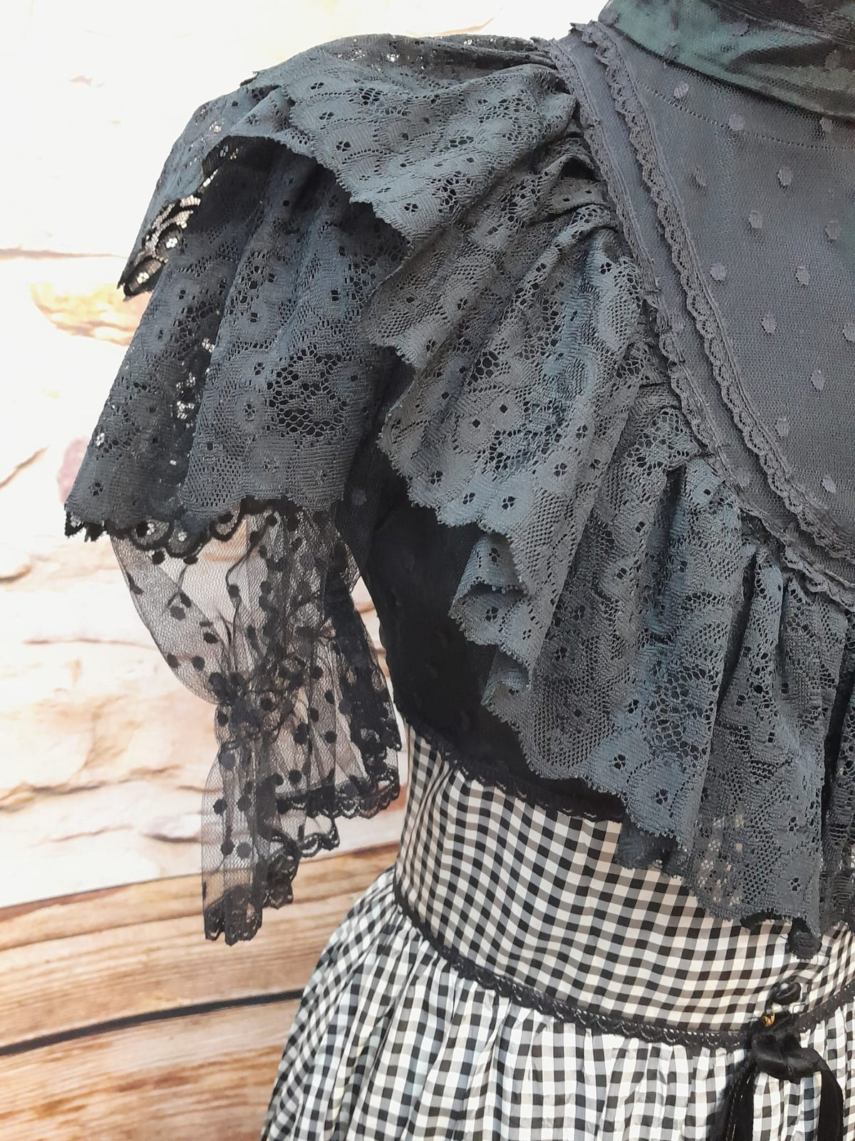 Robe vintage à carreaux noir et blanc taille 34 