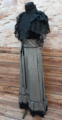 Robe vintage à carreaux noir et blanc taille 34 