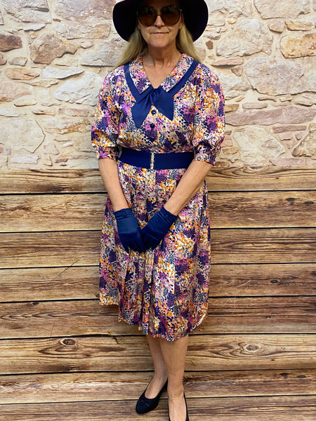 Vintage-Kleid 70er Jahre Damen Kostüm Gr.42