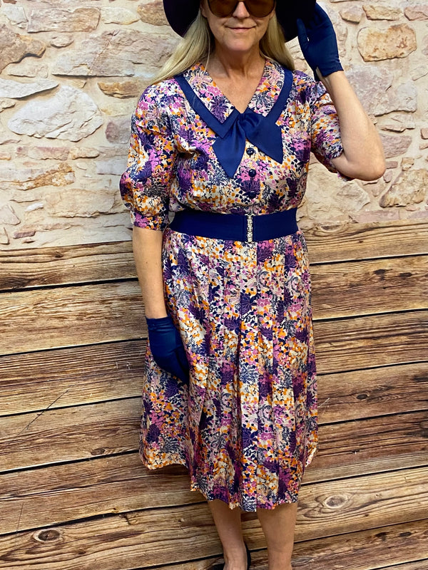Vintage-Kleid 70er Jahre Damen Kostüm Gr.42
