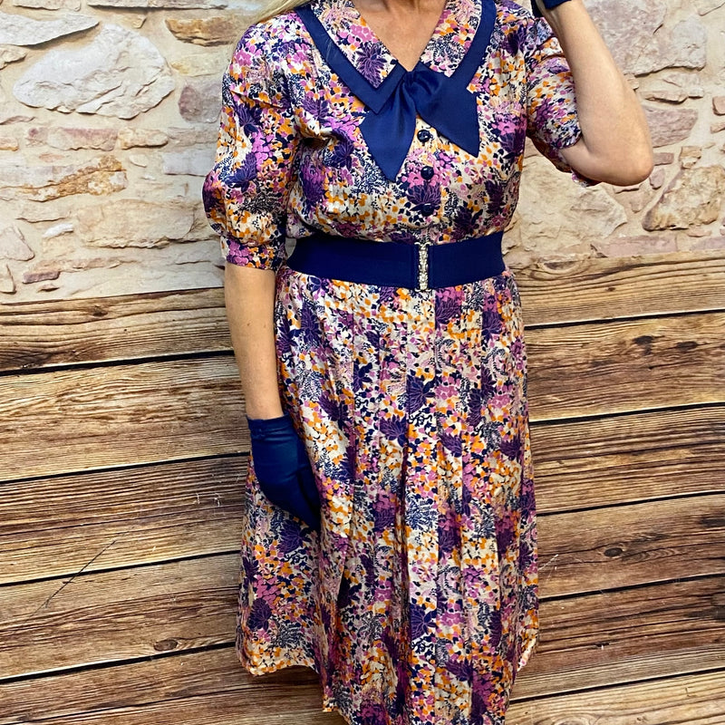 Vintage-Kleid 70er Jahre Damen Kostüm Gr.42