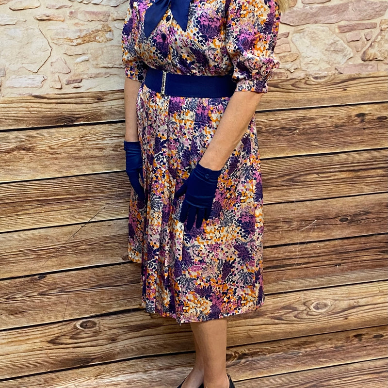 Vintage-Kleid 70er Jahre Damen Kostüm Gr.42