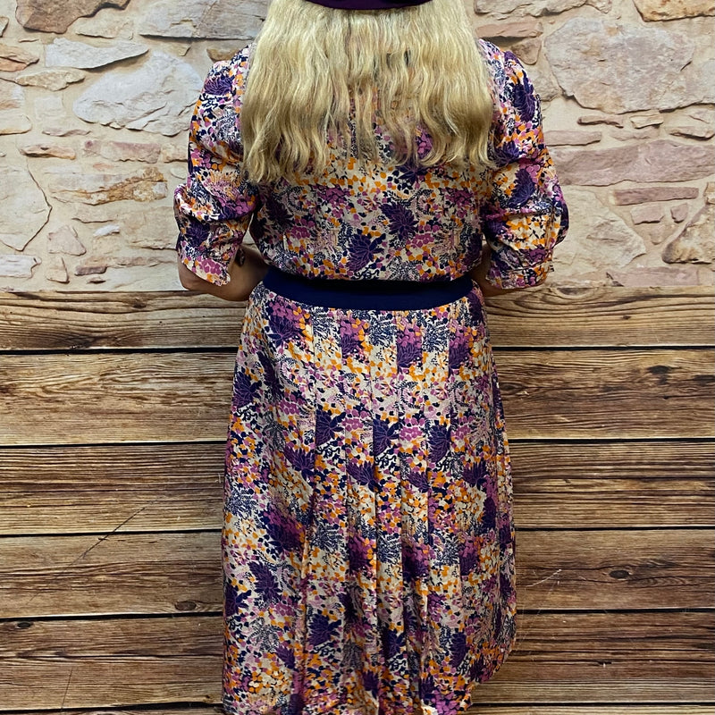 Vintage-Kleid 70er Jahre Damen Kostüm Gr.42