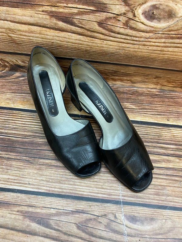 Schwarze Vintage Lederpumps für Damen Gr.39