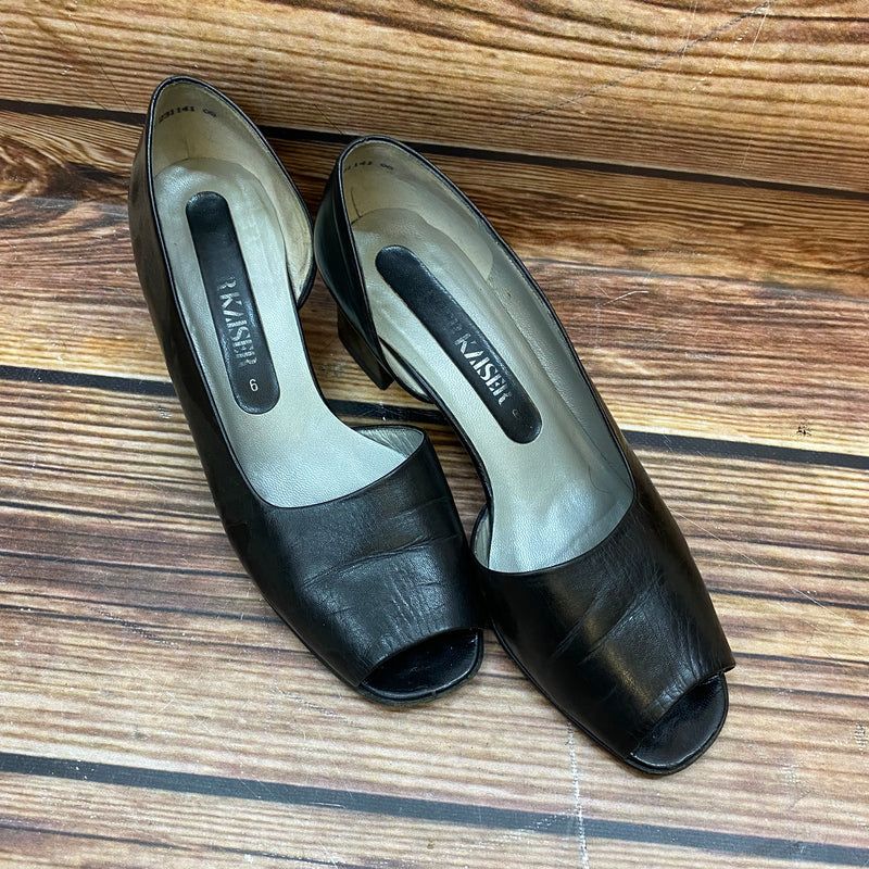 Schwarze Vintage Lederpumps für Damen Gr.39