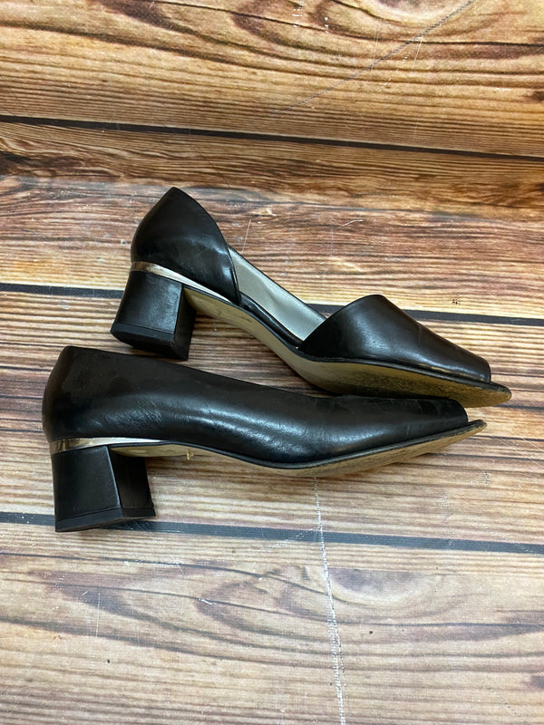 Schwarze Vintage Lederpumps für Damen Gr.39