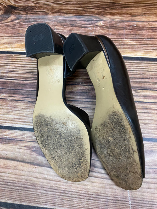 Schwarze Vintage Lederpumps für Damen Gr.39