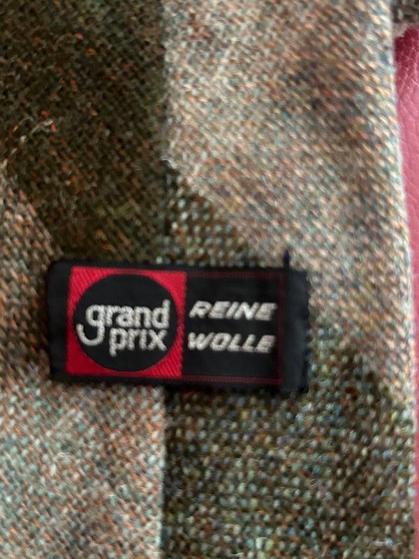 Vintage Krawatte kariert aus reiner Wolle