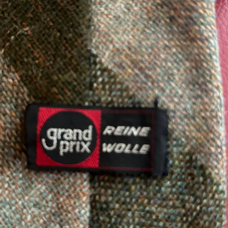 Vintage Krawatte kariert aus reiner Wolle