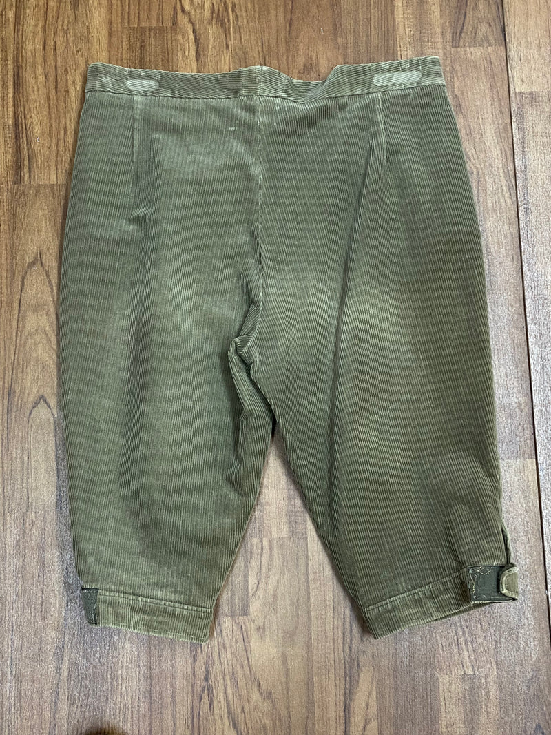 Pantalon en velours côtelé jusqu'aux genoux, pantalon de randonnée, pantalon jusqu'aux genoux, vert, largeur de taille 99 cm, unisexe, taille 54