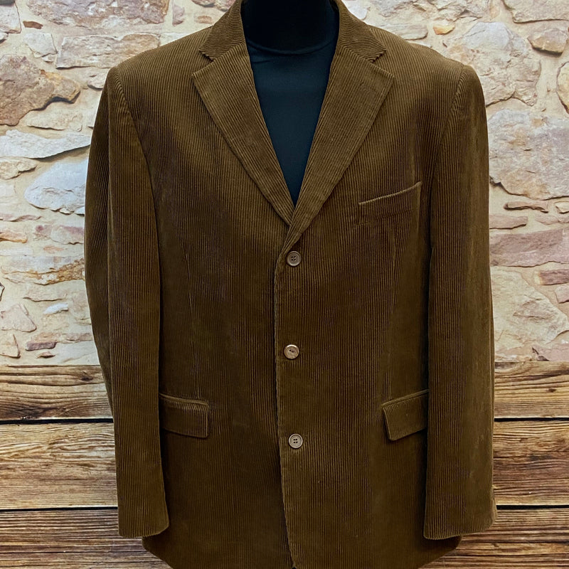 Brauner Watsons Cordblazer aus Baumwolle in Größe 54 mit klassischem Revers und drei Knöpfen, in sehr gutem Vintage-Zustand.