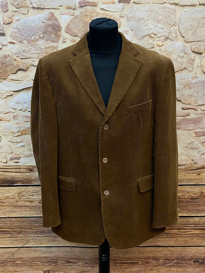 Brauner Watsons Cordblazer aus Baumwolle in Größe 54 mit klassischem Revers und drei Knöpfen, in sehr gutem Vintage-Zustand.
