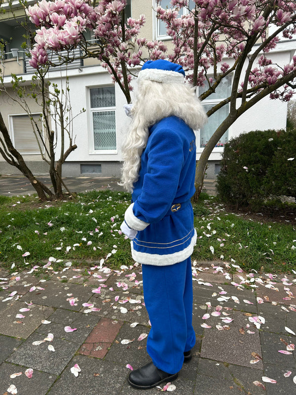 Vintage Werbekostüm – Blauer Weihnachtsmann (Citibank)