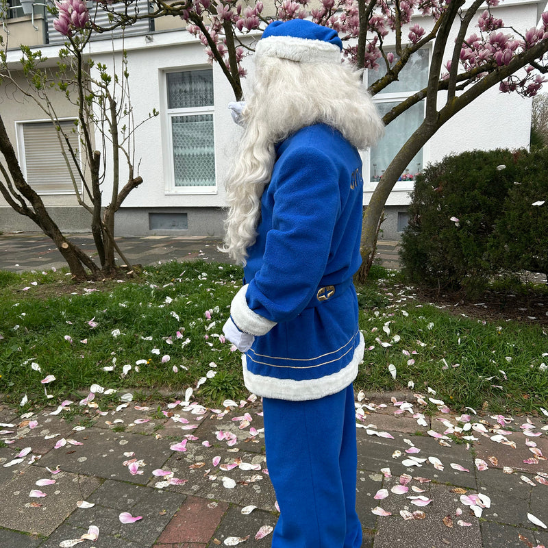 Vintage Werbekostüm – Blauer Weihnachtsmann (Citibank)