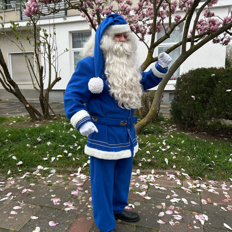 Vintage Werbekostüm – Blauer Weihnachtsmann (Citibank)