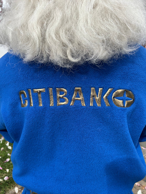 Vintage Werbekostüm – Blauer Weihnachtsmann (Citibank)