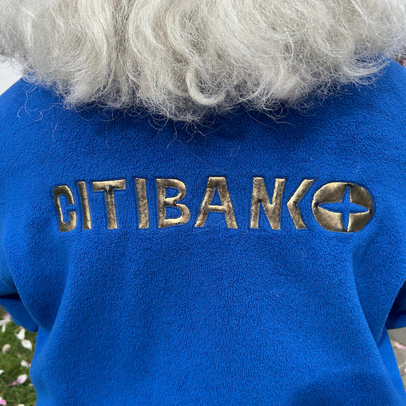 Vintage Werbekostüm – Blauer Weihnachtsmann (Citibank)