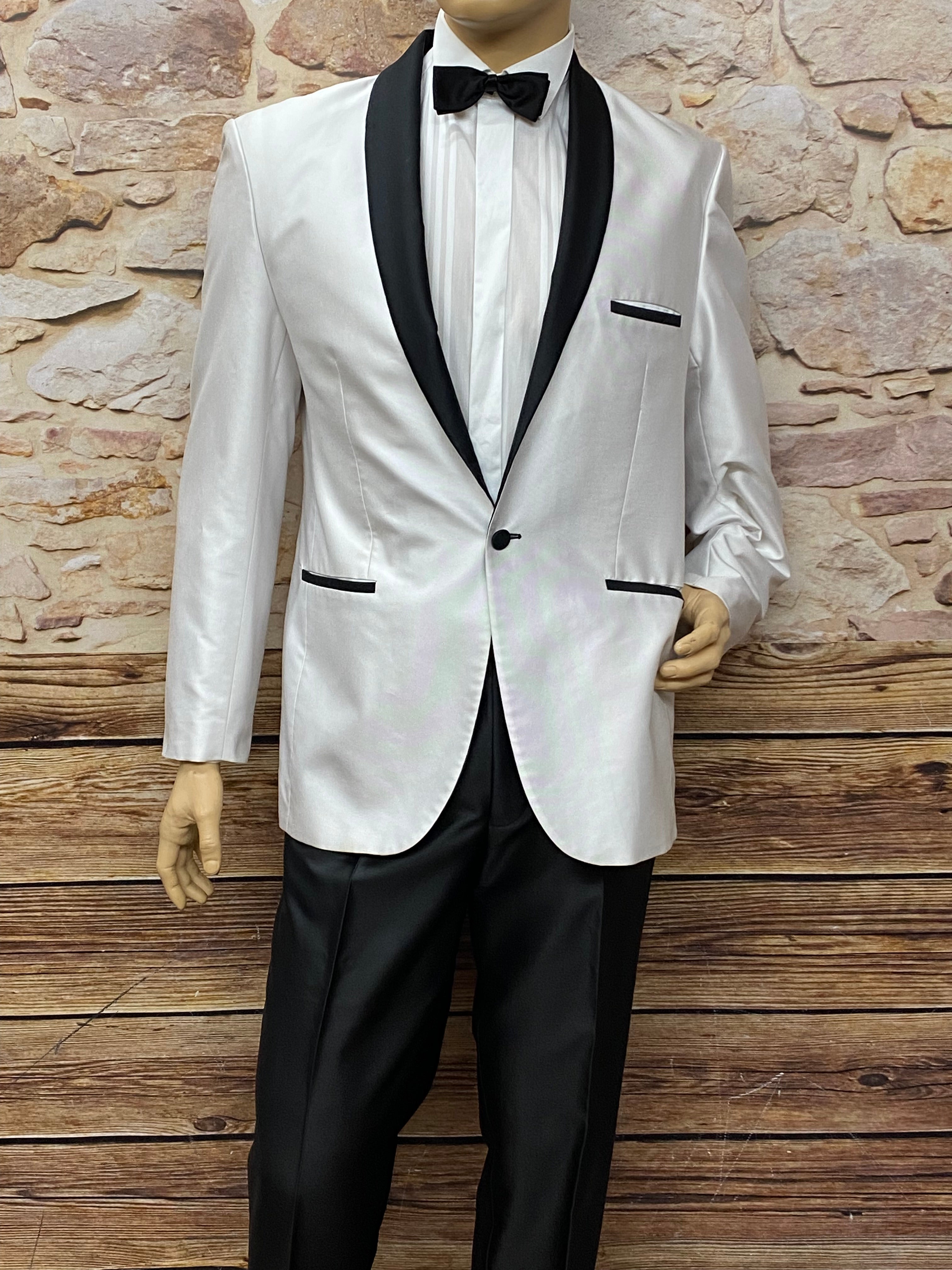 Schwarz Mottoparty Glad 5teilig, Anzug weißer Kostümverkauf Rags – Black Gr.50, White and