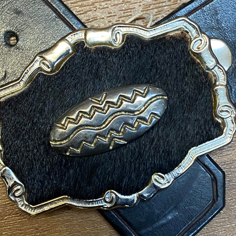 Western Gürtel mit Zierschnalle & Perlendetail – ca. 70–74 cm