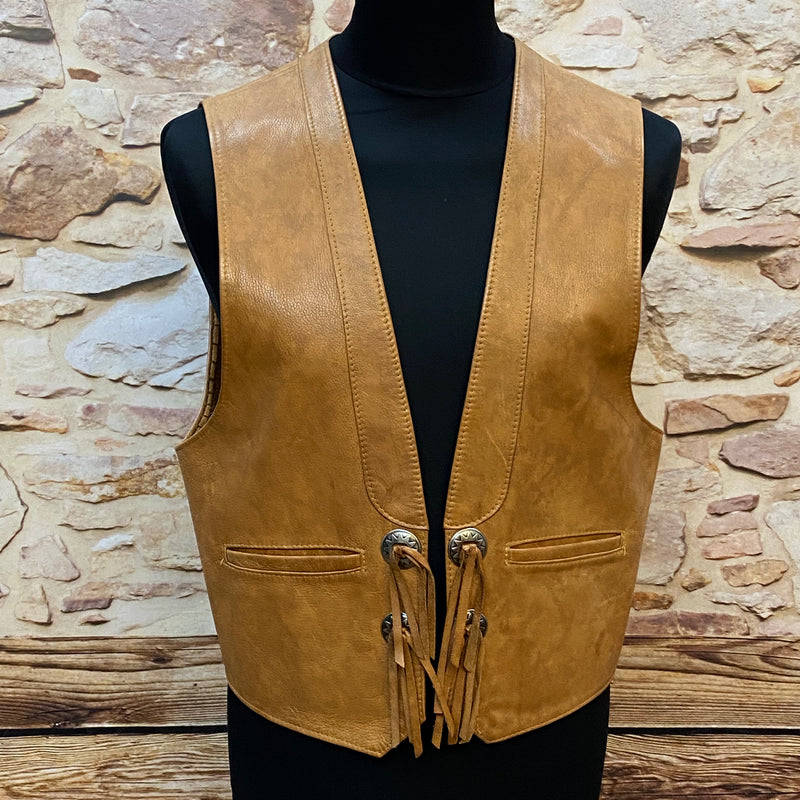 Westernstil-Lederweste in Warmem Braun Gr.54
