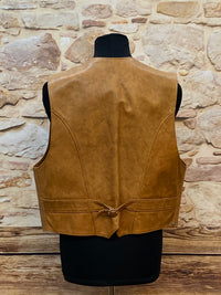 Gilet en cuir de style occidental en taille marron chaud 54 